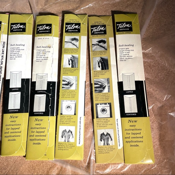 8 Vintage Talon Blouse Dress Neckline Zippers - Picture 7 of 7